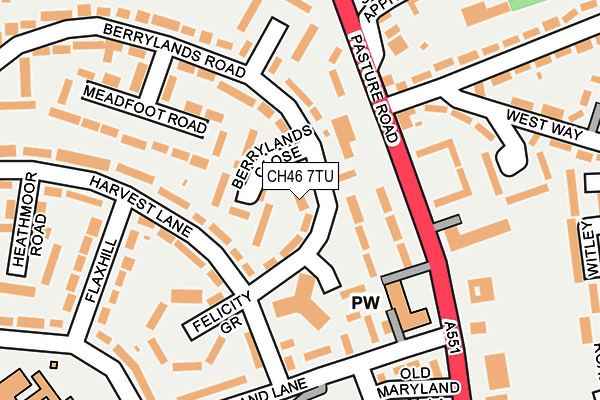 CH46 7TU map - OS OpenMap – Local (Ordnance Survey)