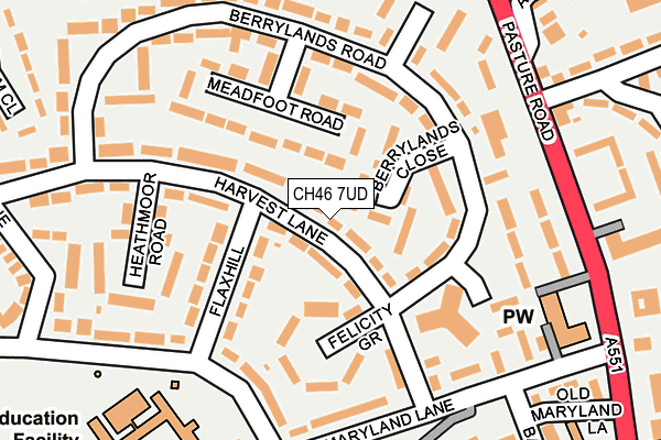 CH46 7UD map - OS OpenMap – Local (Ordnance Survey)