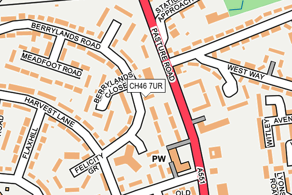 CH46 7UR map - OS OpenMap – Local (Ordnance Survey)