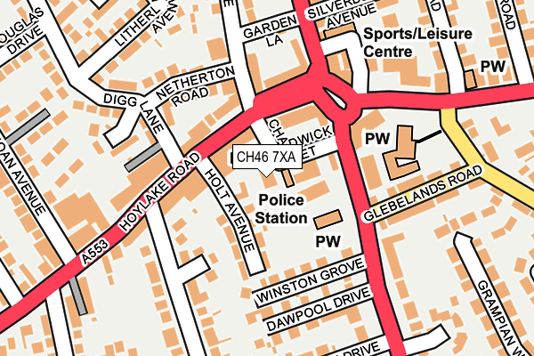 CH46 7XA map - OS OpenMap – Local (Ordnance Survey)