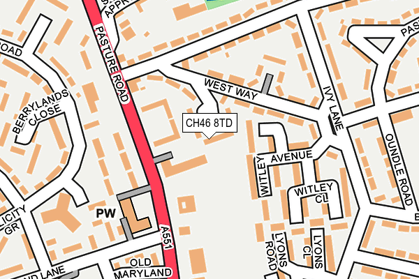 CH46 8TD map - OS OpenMap – Local (Ordnance Survey)