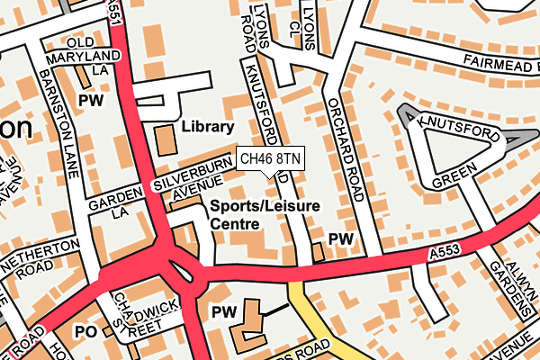 CH46 8TN map - OS OpenMap – Local (Ordnance Survey)