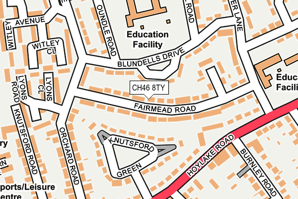 CH46 8TY map - OS OpenMap – Local (Ordnance Survey)