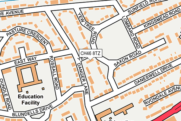 CH46 8TZ map - OS OpenMap – Local (Ordnance Survey)