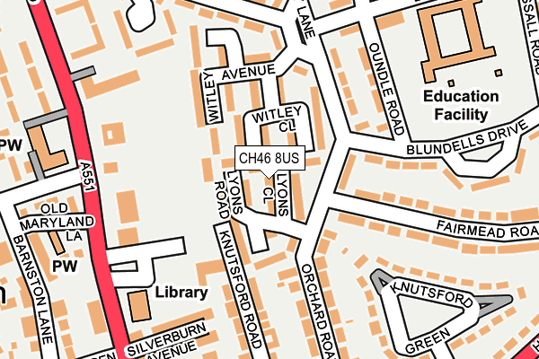 CH46 8US map - OS OpenMap – Local (Ordnance Survey)