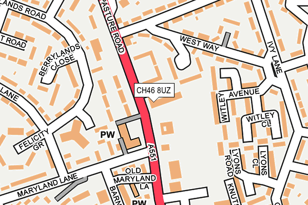 CH46 8UZ map - OS OpenMap – Local (Ordnance Survey)