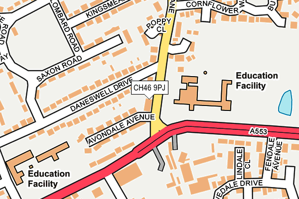 CH46 9PJ map - OS OpenMap – Local (Ordnance Survey)