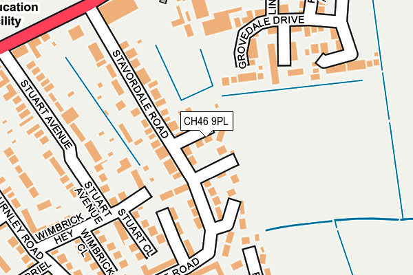 CH46 9PL map - OS OpenMap – Local (Ordnance Survey)