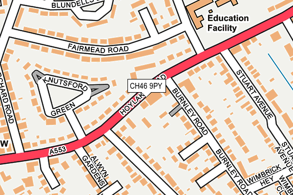 CH46 9PY map - OS OpenMap – Local (Ordnance Survey)