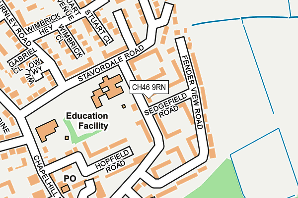 CH46 9RN map - OS OpenMap – Local (Ordnance Survey)