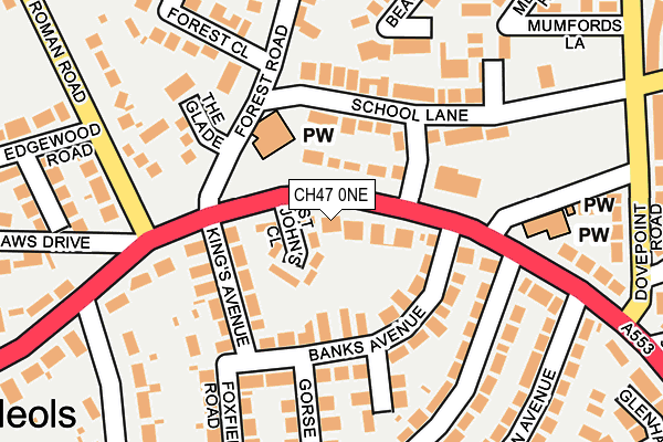 CH47 0NE map - OS OpenMap – Local (Ordnance Survey)