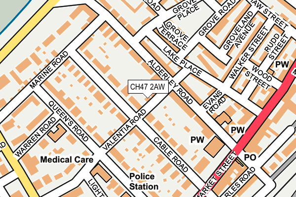 CH47 2AW map - OS OpenMap – Local (Ordnance Survey)