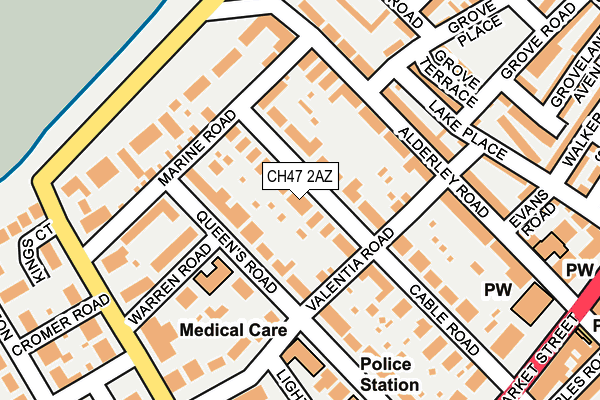 CH47 2AZ map - OS OpenMap – Local (Ordnance Survey)