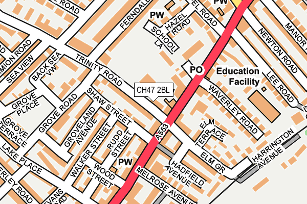 CH47 2BL map - OS OpenMap – Local (Ordnance Survey)