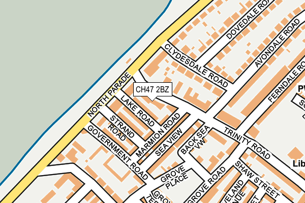 CH47 2BZ map - OS OpenMap – Local (Ordnance Survey)