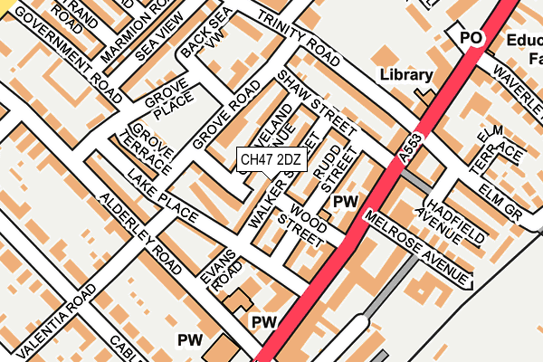 CH47 2DZ map - OS OpenMap – Local (Ordnance Survey)