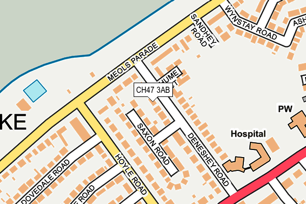 CH47 3AB map - OS OpenMap – Local (Ordnance Survey)