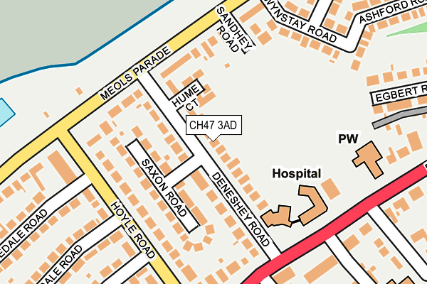 CH47 3AD map - OS OpenMap – Local (Ordnance Survey)