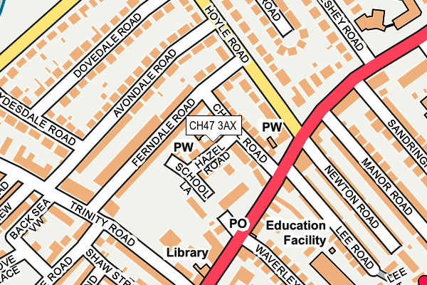 CH47 3AX map - OS OpenMap – Local (Ordnance Survey)