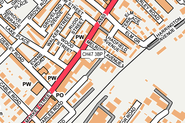CH47 3BP map - OS OpenMap – Local (Ordnance Survey)