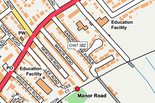 CH47 3BZ map - OS OpenMap – Local (Ordnance Survey)