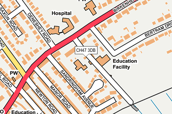 CH47 3DB map - OS OpenMap – Local (Ordnance Survey)