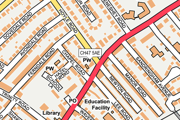 CH47 5AE map - OS OpenMap – Local (Ordnance Survey)