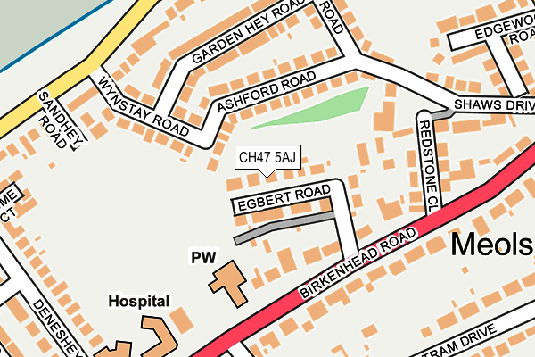 CH47 5AJ map - OS OpenMap – Local (Ordnance Survey)