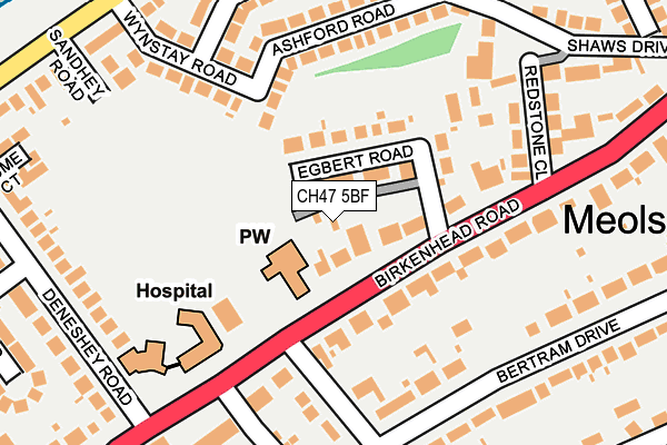 CH47 5BF map - OS OpenMap – Local (Ordnance Survey)