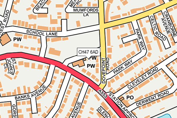 CH47 6AD map - OS OpenMap – Local (Ordnance Survey)