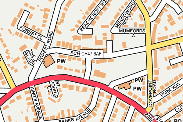 CH47 6AF map - OS OpenMap – Local (Ordnance Survey)