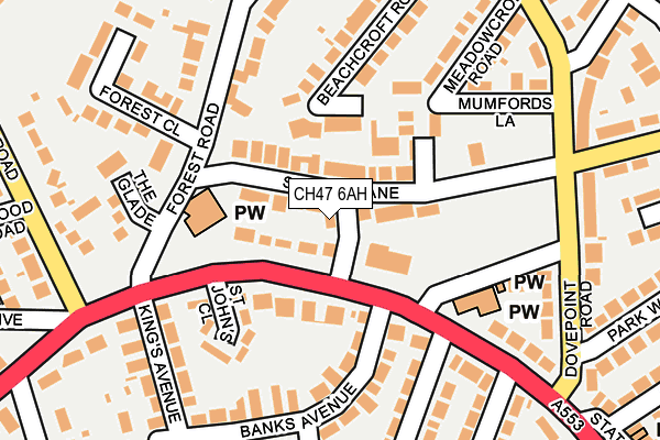 CH47 6AH map - OS OpenMap – Local (Ordnance Survey)