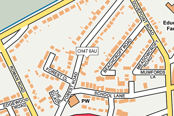 CH47 6AU map - OS OpenMap – Local (Ordnance Survey)