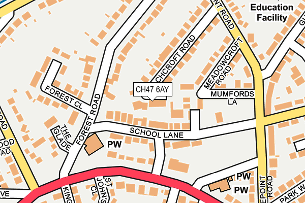 CH47 6AY map - OS OpenMap – Local (Ordnance Survey)