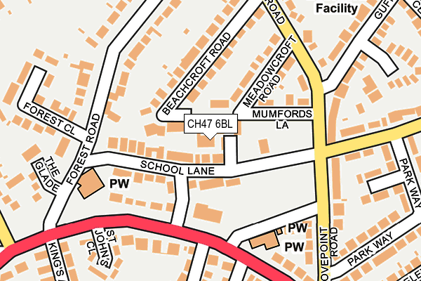 CH47 6BL map - OS OpenMap – Local (Ordnance Survey)