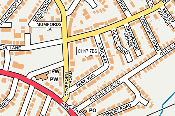 CH47 7BS map - OS OpenMap – Local (Ordnance Survey)