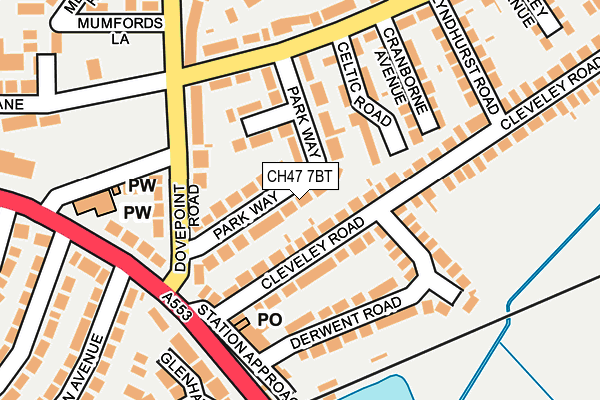 CH47 7BT map - OS OpenMap – Local (Ordnance Survey)