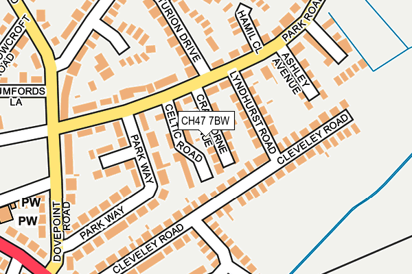 CH47 7BW map - OS OpenMap – Local (Ordnance Survey)