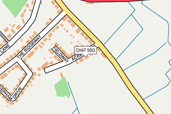 CH47 9SG map - OS OpenMap – Local (Ordnance Survey)