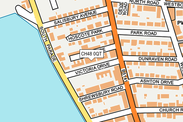 CH48 0QT map - OS OpenMap – Local (Ordnance Survey)