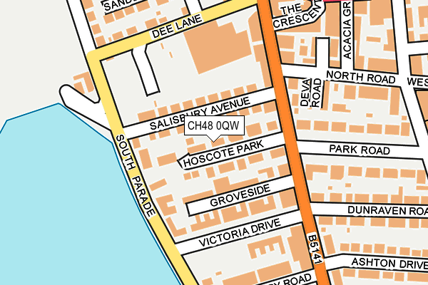 CH48 0QW map - OS OpenMap – Local (Ordnance Survey)