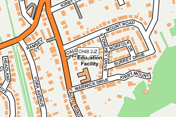 CH48 2JZ map - OS OpenMap – Local (Ordnance Survey)