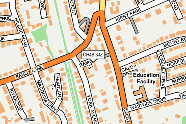 CH48 3JZ map - OS OpenMap – Local (Ordnance Survey)