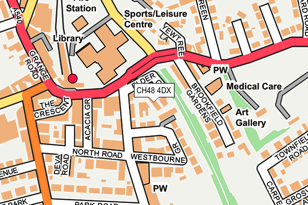 CH48 4DX map - OS OpenMap – Local (Ordnance Survey)