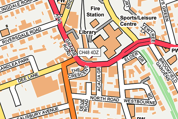 CH48 4DZ map - OS OpenMap – Local (Ordnance Survey)