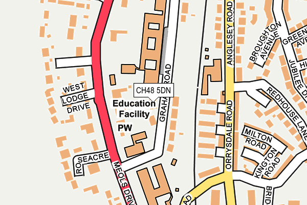 CH48 5DN map - OS OpenMap – Local (Ordnance Survey)