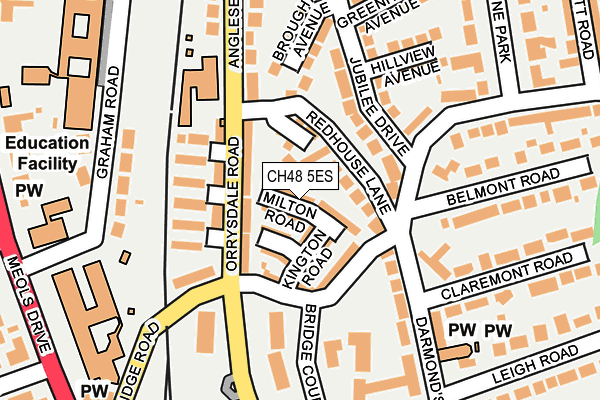 CH48 5ES map - OS OpenMap – Local (Ordnance Survey)