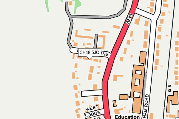 CH48 5JQ map - OS OpenMap – Local (Ordnance Survey)