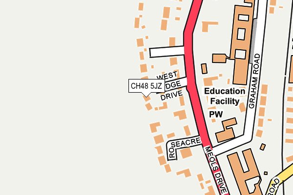 CH48 5JZ map - OS OpenMap – Local (Ordnance Survey)