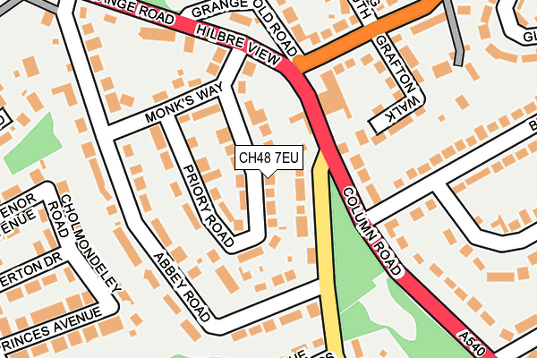 CH48 7EU map - OS OpenMap – Local (Ordnance Survey)